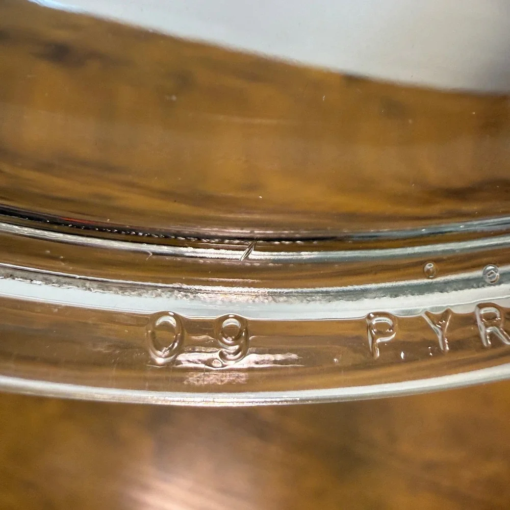 Vtg Pyrex G-5-C-A Clear Glass Ribbed Sunburst Casserole Replacement Lid 7.5 Inch